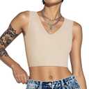 Rolewpy Chest Binder for Transgender FTM Women Binder Bra Tomboy Breast Binder Tank Top (X-Large, Light Beige)