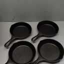 Lodge 6-1/2 Inch Cast Iron Pre-Seasoned Skillet – Signature Teardrop Handle - Use in the Oven, on the Stove, on the Grill, or Over a Campfire, Black 4 Pcs