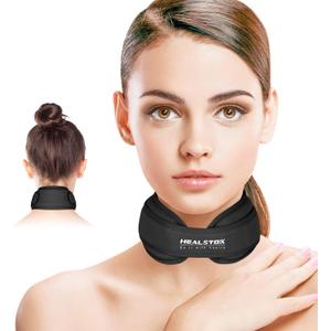 Neck Ice Pack Wrap,Cervical Ice Pack,Cold Compress Ice Packs for Injuries Reusable Cold & Hot Therapy Adjustable Flexible Gel Migraine Ice Head Wrap for Neck Pressure (Black)