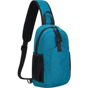 Peicees Crossbody Sling Backpack Sling Bag Travel Hiking Chest Bag Daypack, Blue (Small)