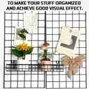 Blulu 4 Pcs 15.75 x 3.94 x 1.97 Inch Metal Grid Wall Baskets with Hooks Grid Wall Shelves Hanging Wire Basket Multi Function Storage Organizer for Kitchen Organizing Display (Black)