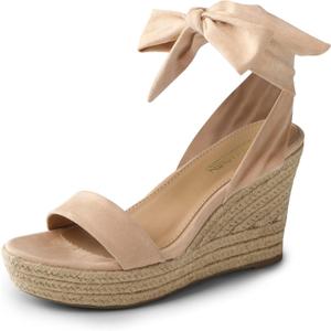 DREAM PAIRS Womens Open Toe Espadrilles Wedges Tie Lace Up Cute Ankle Strap Platform Sandals Dressy Shoes, Size 9