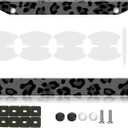 Black Leopard Pattern Metal License Plate Frames with Car Door Handle Films - 1PC Cheetah Print Universal Plate Holders for Men & Women