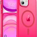 zapica Magnetic for iPhone 11 Phone Case, [Compatible with MagSafe] [Military Grade Drop Protection] Translucent Matte Shockproof Anti-Scratch Phone Cover, Hot Pink