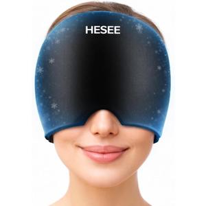 Migraine Relief Cap, Headache Relief Hat for Migraine Cap, Hot and Cold Therapy, Headache Eyes Mask for Stress Relief, Ice Pack Head Wrap for Sinus, Puffy Eyes, Tension,Black