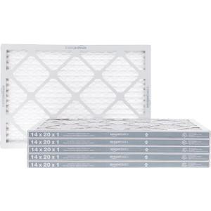 Amazon Basics 14x20x1 Air Filter, MERV 8 AC Furnace Filters, Allergen Control , Electrostatic, Removes Dust Pollen and Lint, 6-Pack (Actual Size: 13.75" x 19.75" x 0.75")
