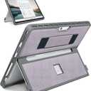 Case fit Microsoft Surface Pro 11/10/9/8 13-Inch, with Stent Cover, Hand Strap, All-in-one Rugged Case Compatible with Type Cover Keyboards,Light Purple