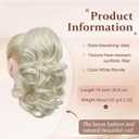 Flufymooz Ponytail Extension, 14 Inch Short Drawstring Ponytail Hair Extension for Women, Soft Synthetic Pony Tails Hairpiece for Women (White Blonde)