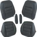 6Pcs Front Seat Covers Compatible with Land Rover LR3 Discovery 3 2005-2009 - Driver & Passenger Side Bottom Cushion, Lean Back & Armrest Cover | Black Microfiber Leather