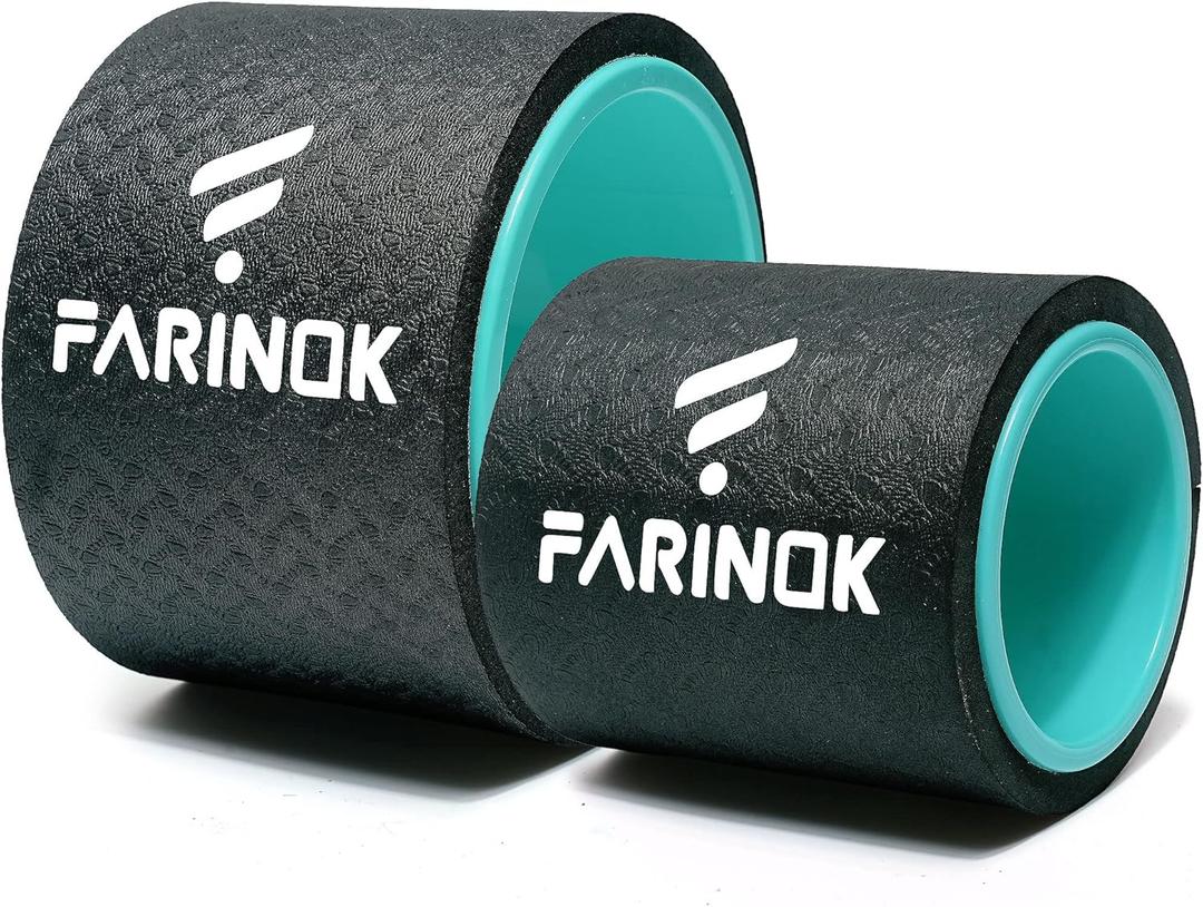 Yoga Wheel Set of 2, Upgraded 10MM Thick Back Wheels for Pain Relief & Stretching, Strongest Back Roller for Deep Tissue Massage, Improving Yoga Poses Backbend
