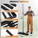 Saker Lawn Leveling Rake 30x10 Inch, Lawn Leveler Tool with 73-Inch Stainless Steel Handle, Heavy Duty Landscape Rake for Yard, Garden, Farm, and Golf Course - Black
