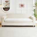 Couch Covers for 3 Cushion Sofa Pet Friendly Couch Cushion Covers Universal Sofa Covers Washable Stretch Slipcovers for Sectional Sofa (Texture Ivory White,Large Triple Seat Cover)