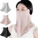 UV Sun Protection Face Mask with Neck Coverage UPF 50+ Face Shield Breathable Design for Summer Outdoor Activities (Pink)