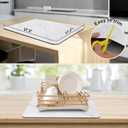 3 x 27.2" x 17.3" Dish Drying Mat for Kitchen Counter, Absorbent Hide Stain Rubber Backed Coffee Mat, Easy Clean, Eco-friendly, Heat-resistant, Large Kitchen Drying Mat, White Marble