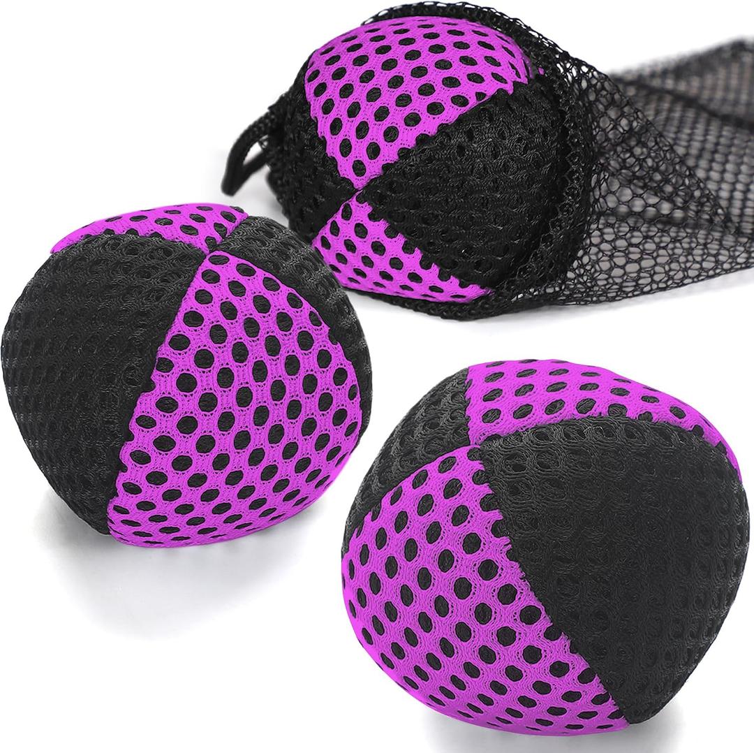 Juggling Balls for Beginners and Professionals Set of Juggling Bean Bags Durable Juggle Ball KitBlack - Purple