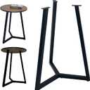 Metal Round End Table Legs,16 Inch Black Coffee Table Base Only,Iron Dining Table Base Furniture Legs (16 x 17.7 Inch)