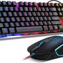 Gaming Keyboard and Mouse Combo, K1 RGB LED Backlit Keyboard with 104 Key Computer PC Gaming Keyboard for PC/Laptop (Black)