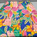 MakeMeChic Women's Plus Size Floral Palazzo Pants Elastic Waist Wide Leg Tropical Print Summer Trousers (3X-Large Plus, Royal Blue)