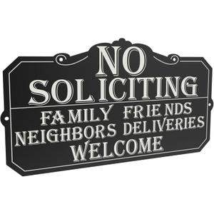2 x No Soliciting Sign for House, 13.4x8 Inch Wall Mounted, Acrylic No Soliciting Sign, Easy Install, Home, Office, front, Doors, Walls, Windows,
