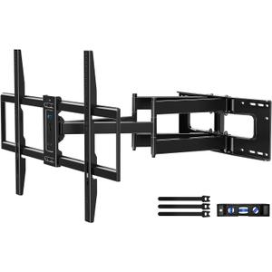 Full Motion TV Mount for 65-120 Inch TVs, Max VESA 900600mm & 220lbs, Heavy Duty, Long Arm, Swivel, Tilt, Extension TV Wall Mount Bracket for Flat Curved TV, Fits 12/16/18/24 Wood Studs - HOME VISION