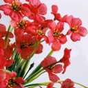 JEMONG 12 Bundles Artificial Flowers Outdoor UV Resistant Fake Flowers No Fade Faux Plants Garden Porch Window Box Decorating (Deep Red)