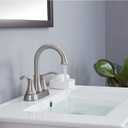 Lead-Free Commercial 2-Handle Brushed Nickel Bathroom Sink Faucet, 360 Swivel High-Arc Spout 4 Inch Centerset Lavatory Vanity Faucets Set for Bathroom Sink with Drain & Water Hoses, VLS10003BML-1