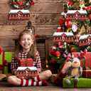 2 x Roowest 2 Pcs Christmas Tree Ornaments 2025 Wooden Reindeer Stable Hanging Decor Farmhouse Christmas Deer Tree Decor Rustic Xmas Santa Holiday Party Gift for Fireplace Wall Door (Red,Snata)