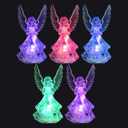 PRETYZOOM 5Pcs Acrylic Angel Lamps Color Changing Luminous Night Lights for Christmas for Home Bar Restaurant Holiday Parties Elegant Angel Shaped LED Decorations