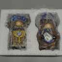 2 Pcs Hanukkah Highland Cow Figurines Decor Hanukkah Cow Gnomes Gifts Resin Statue Calf Lovers Gifts for Farmhouse Home Garden Bathroom Kitchen Tiered Tray Table Decor Office