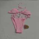 SHENHE Women's 2 Piece Sexy Bikini Sets Halter Tie Side Triangle Swimsuits (Large, Beaded Light Pink)