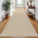 EARTHALL Runner Rug 3x20 Ft Washable Runners for Hallways Extra Long Woven Non Slip Entryway Runner Braided Kitchen Runner Indoor Outdoor Carpet Runners for Hotels, Officel, Stair, Send/Beige