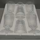 ZAVOOS Set of 6 Clear Glass Goblet, 12 Oz Vintage Romantic Glasses, Embossed Floral Glass Cups Set, Bar Tumbler Drinking Glassware for Iced Tea, Beer, Juice, Cocktail, Whiskey