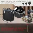 Hododou Vinyl Record Storage Box with Lock Record Organizer Storage for 30+ Single Records 12-inch Water Resistant Collapsible Storage Crate with Lid Handle Mesh Pouch for Valuable Album Collection