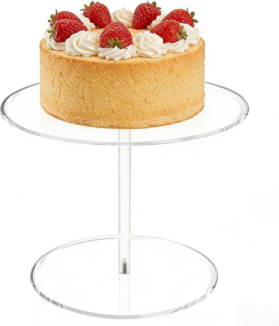Acrylic Cake Stand, 7.8 Inch Clear Mini Round Cake Stands for Dessert Table, Cupcake Pastry Display Riser for Birthday Party Wedding Event, Candy Pizza Dessert Holder