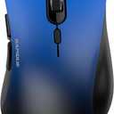 RAPIQUE Bluetooth Wireless Mouse - Dual Bluetooth & 2.4 GHz USB Receiver, Comfortable Grip, Quiet Clicks, Low Power - Multi-Device Compatibility for Laptop, MacBook, Computer, ipad(Gradient Blue)