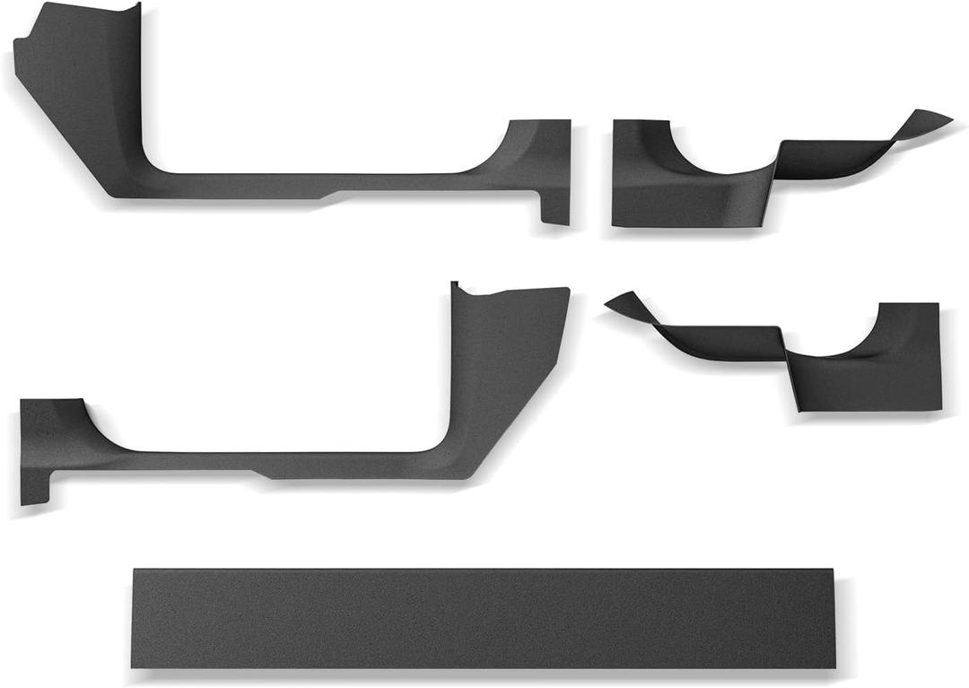 LUCKEASY 5PCS for Tesla Model Y Juniper 2025 2026 Front & Rear Door Threshold Strip 2nd Row Seat Lower Protector Anti-dust Pads Door Sill Protective Cover TPE Accessories Black