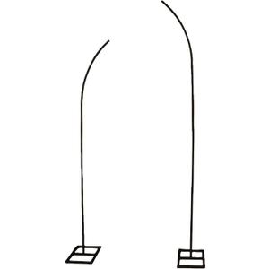 Metal Arch Backdrop Stand, Curved Top Balloon Arch, Backdrop Stand for Various Climbing Plant, Outdoor Garden Lawn Backyard(Black,150+180cm)