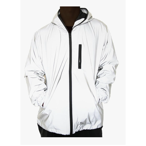 Reflective Coat Hooded Windbreaker Fashion Runing Pocket Jacket Small