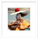 20x20 Picture Frame White Solid Wood for Mat 16x16 Wall Mounting Square Poster Frames