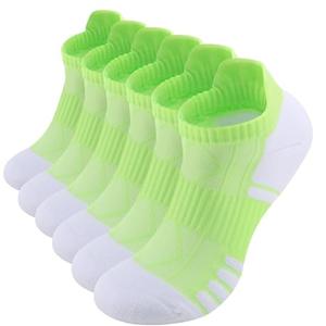 vvfxx Ankle Socks for Women - No Show Athletic Running Socks with Moisture Wicking & Cushioned Support, 6 Pairs Women's Cotton Breathable Comfort Socks Green Size 6-8