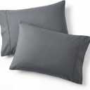 Bedsure Pillow Cases Queen Set of 2 - Dark Grey Double Brushed Microfiber Pillowcases 2 Pack, Super Soft Cooling Pillow Case Covers with Envelope Closure for Kids, Wrinkle, Fade Resistant, 20"x30"