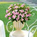 Waipfaru Artificial Flowers for Outdoors, UV Resistant Faux Flowers for Outdoor Planters, Silk Impatiens Bouquet Pink Spring Artificial Plants for Garden Porch Patio Balcony Yard Decoration5pcs