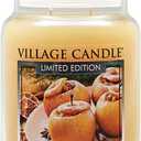 Village Candle Spiced Vanilla Apple, Large Glass Apothecary Jar Scented Candle, 21.25 oz, Ivory
