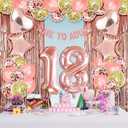 18th Birthday Decorations For Girls Happy 18 Birthday Decorations For Girls 18 Letter Balloon Numbers Happy 18th Birthday Banner Decor Rose Gold eighteen Girl Time To Adult Banner