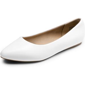 DREAM PAIRS Women's Dress Pointed Toe Flats Ballet Comfort Soft Slip On Casual Flat Shoes for Work Office Business (8.5, White/Pu) DREAM PAIRS Women's Dress Pointed Toe Flats Ballet Comfort Soft Slip On Casual Flat Shoes for Work Office Business (8.5, White/Pu)