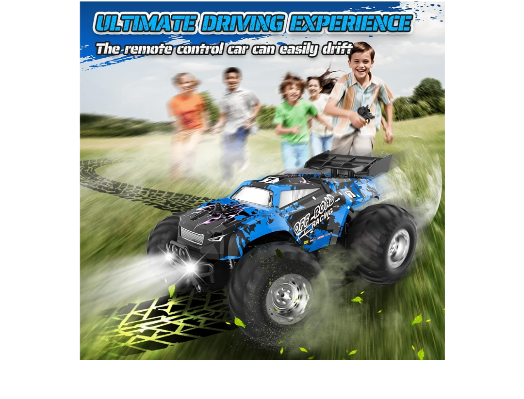 Remote Control Car, All-Terrain Remote Control Truck for Boys, Headlight, 1:20, 10KM/H, 2.4GHZ, Speed-Friendly, Sturdy, Rechargeable RC Cars for Boys 4-7 8-12 Christmas, Beginner, Kids 6-12+