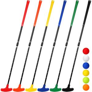 Wettarn 6 Set Golf Putters for Men and Women Two Way Mini Golf Putter with 6 Golf Balls Kids Putter Bulk for Right or Left Handed Golfers Adjustable Length Golf Clubs Set