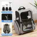 Pet Trolley Bag Cat Dog Travel Bag Portable & Breathable Pet Carrier Backpack - Lightweight Dual-Shoulder Design for Easy Travel with Your Beloved Companion Scalable Pull Rod pet Bag (Grey)