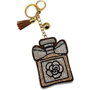 5 x Sparkling Keychains Bag Charms for Women Girls, Crystal Bling Rhinestone Key Ring Car Fob, Backpack Handbag Accessories