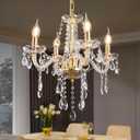YYSHCHEN Small Gold Crystal Chandelier,Modern Mini Chandelier,Crystal Pendant Ceiling Lamp for Dining Room,Bedroom,Living Room,Wedding Decoration,Girls Room